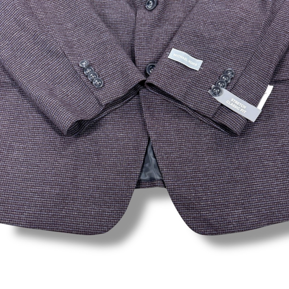 NWT Michael Kors Kelson Blazer Mens 44S Purple Blue Classic Fit Stretch $295 - Picture 5 of 14